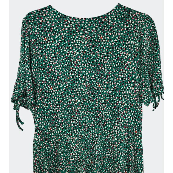Torrid Green Printed Short Sleeve A-line Polka Dot Stretch Wrap Midi Dress 1X - Picture 13 of 15
